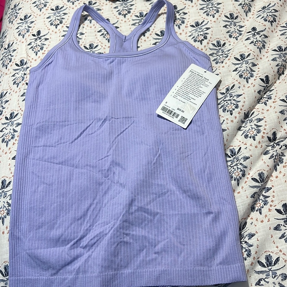 NWT Lululemon Ebb to Street Tank, Lilac Smoke size 8